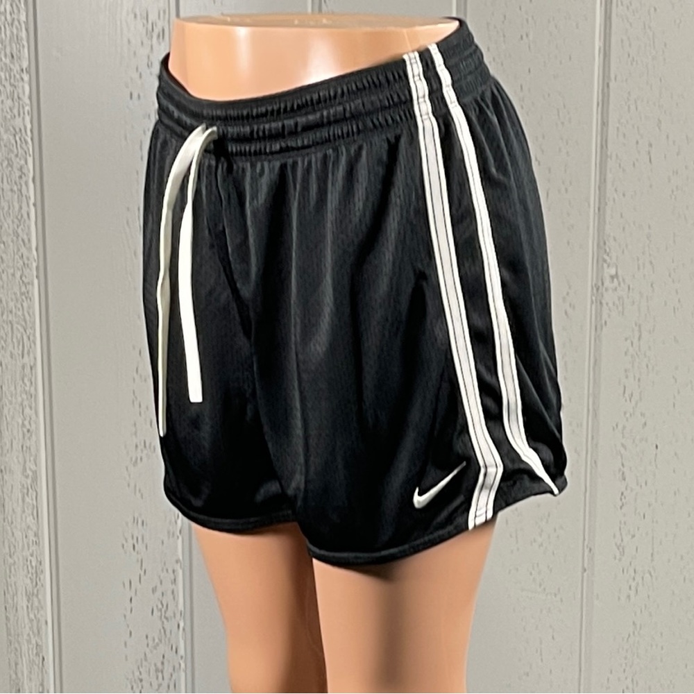*Nike Women’s DRI-FIT Black  & White Stripes Shorts Sz M